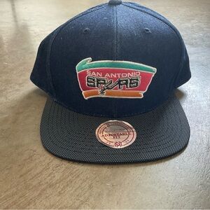 San Antonio denim SnapBack Mitchell and Ness hat cap NWT